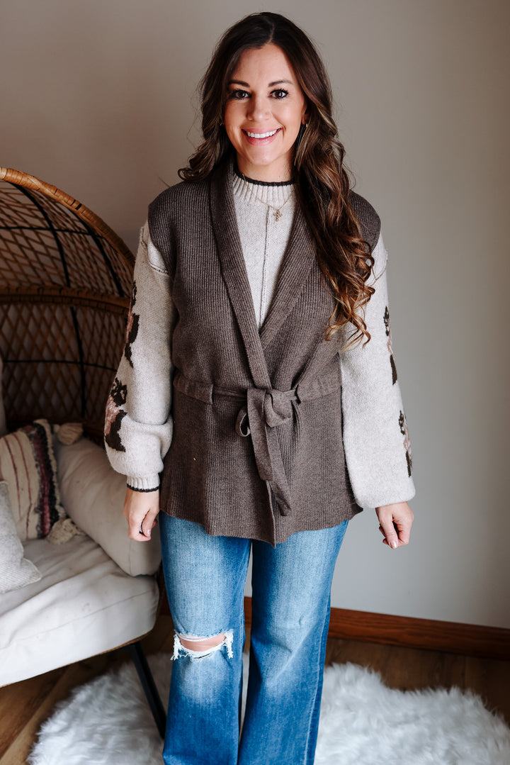 Bailey Tie Waist Sweater Vest