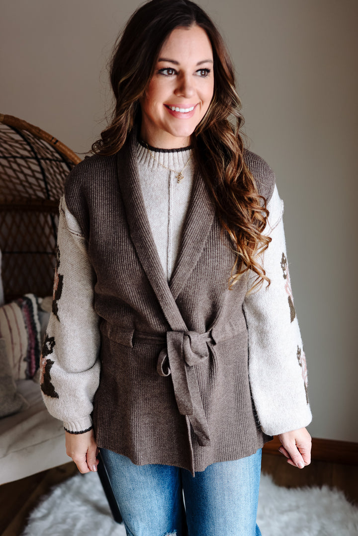 Bailey Tie Waist Sweater Vest