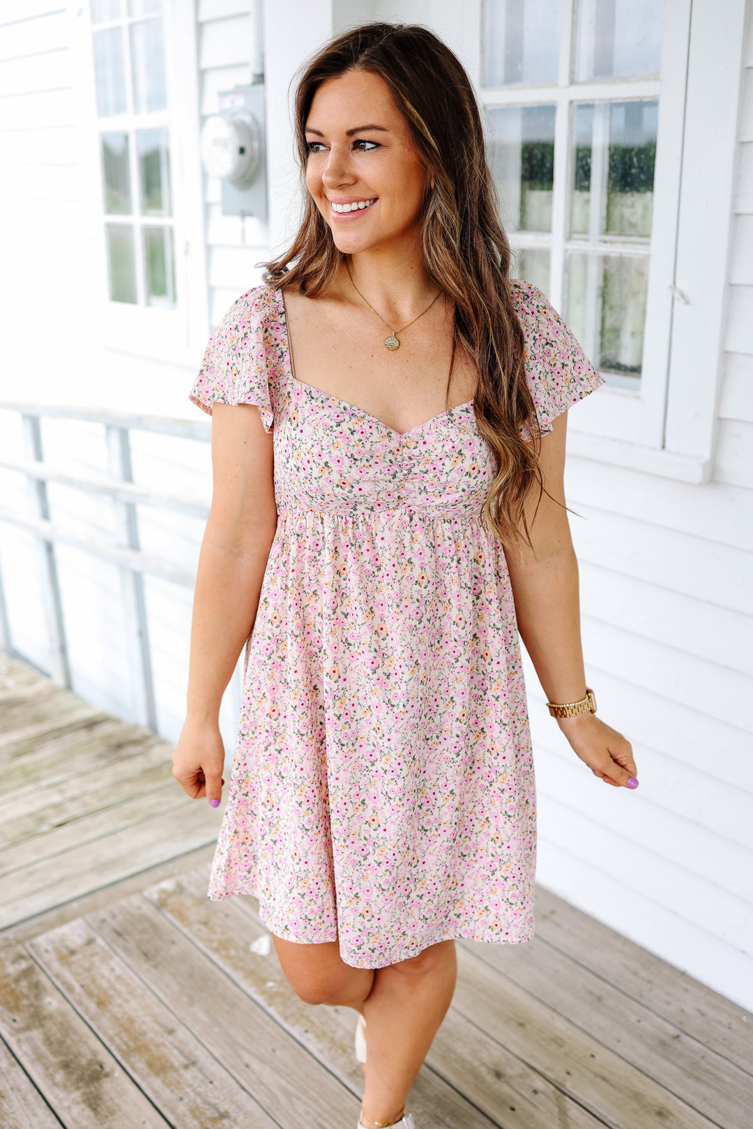 Eloise Floral Chiffon Mini Dress