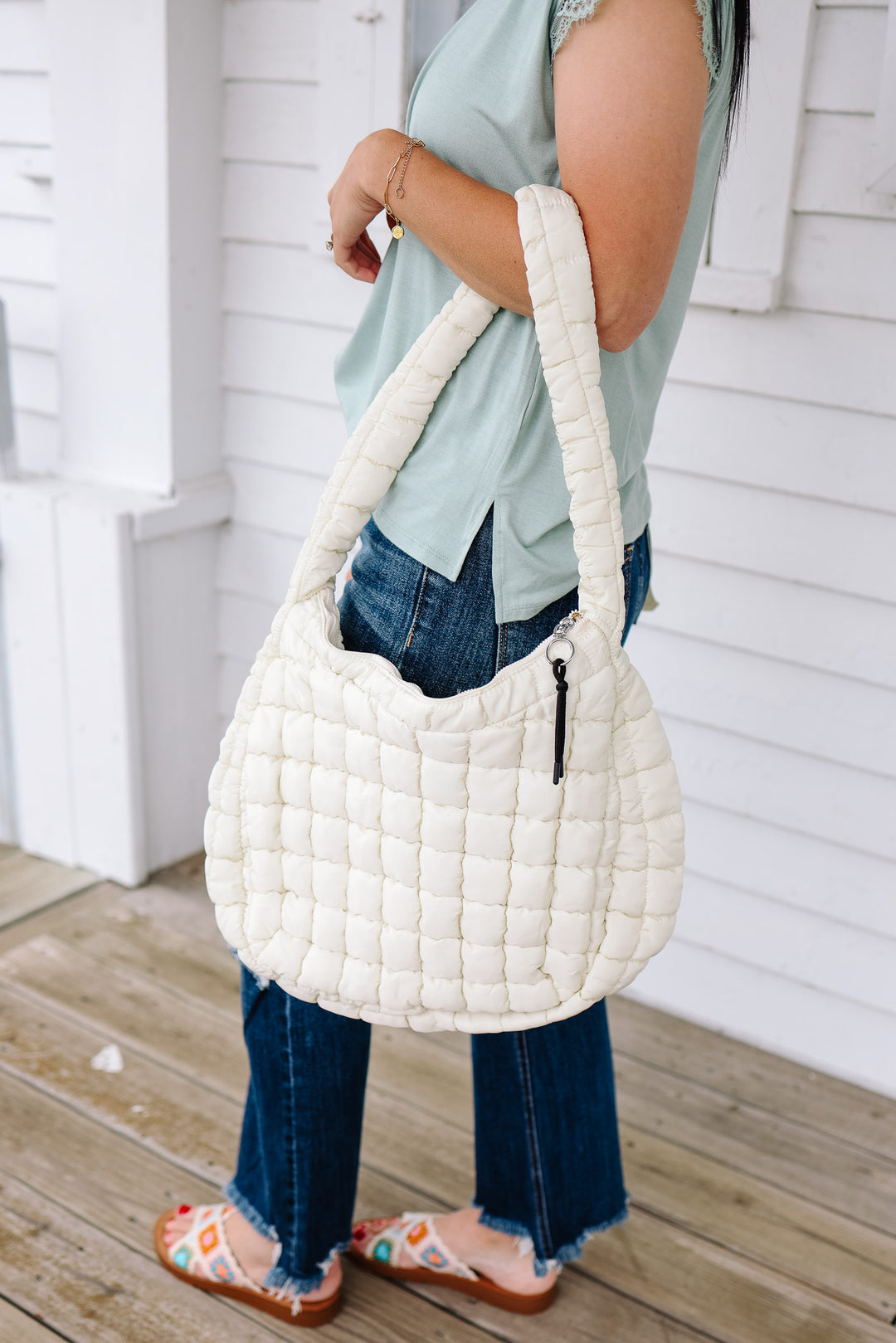 AO Quilted Everything Tote - Ivory