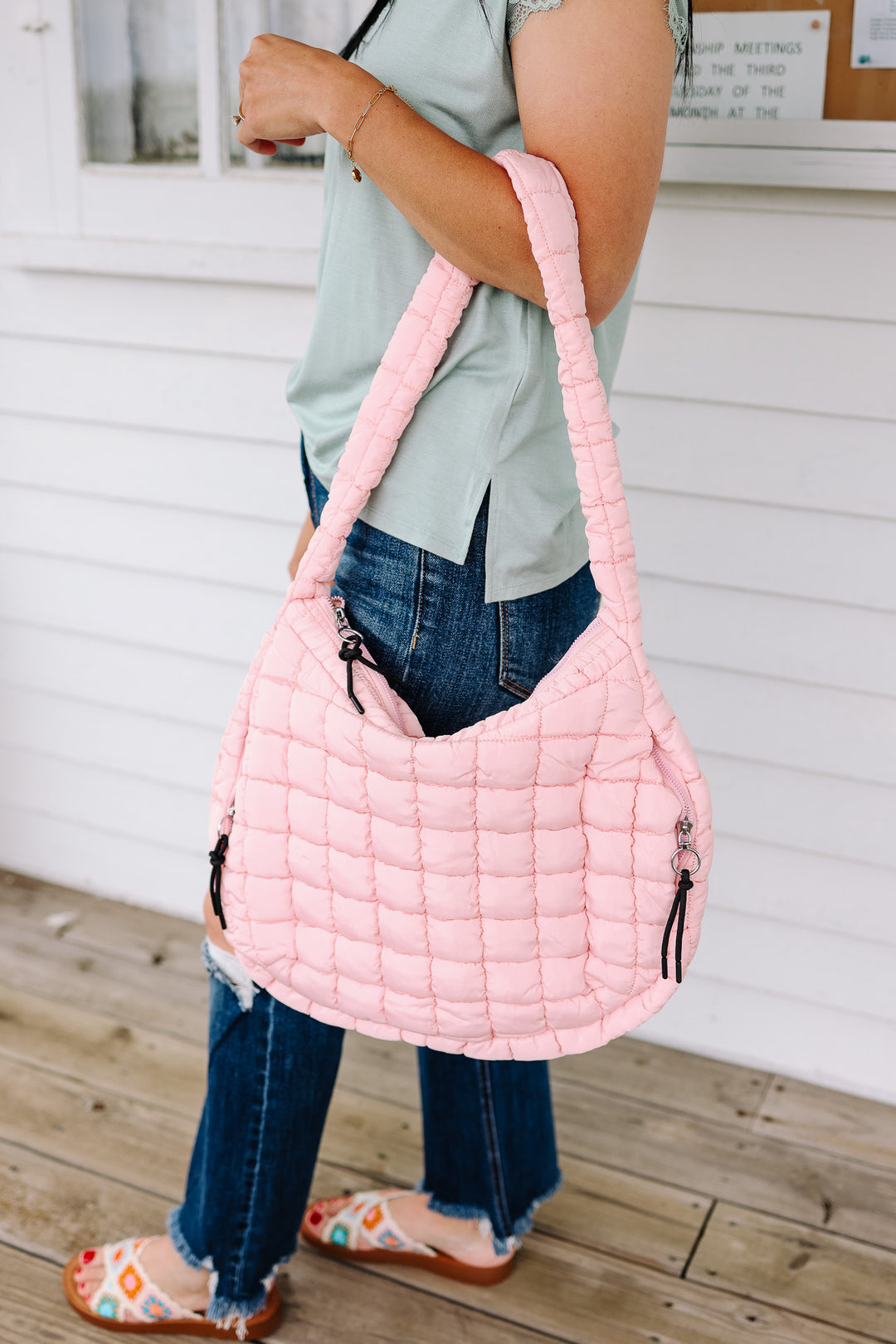 AO Quilted Everything Tote - Light Pink