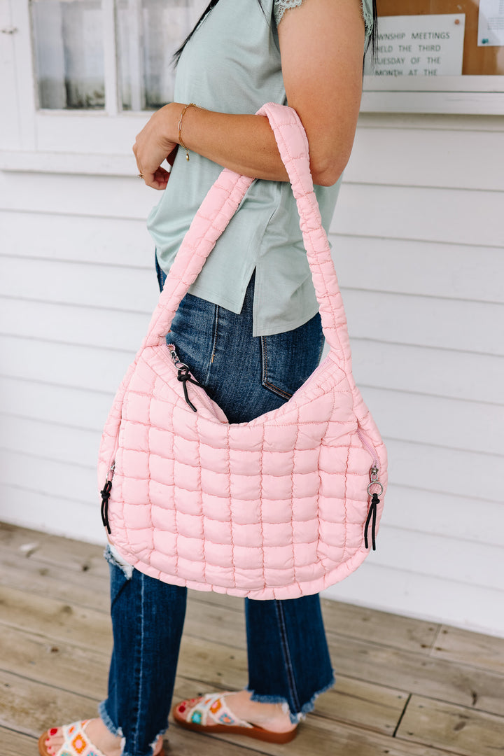 AO Quilted Everything Tote - Light Pink