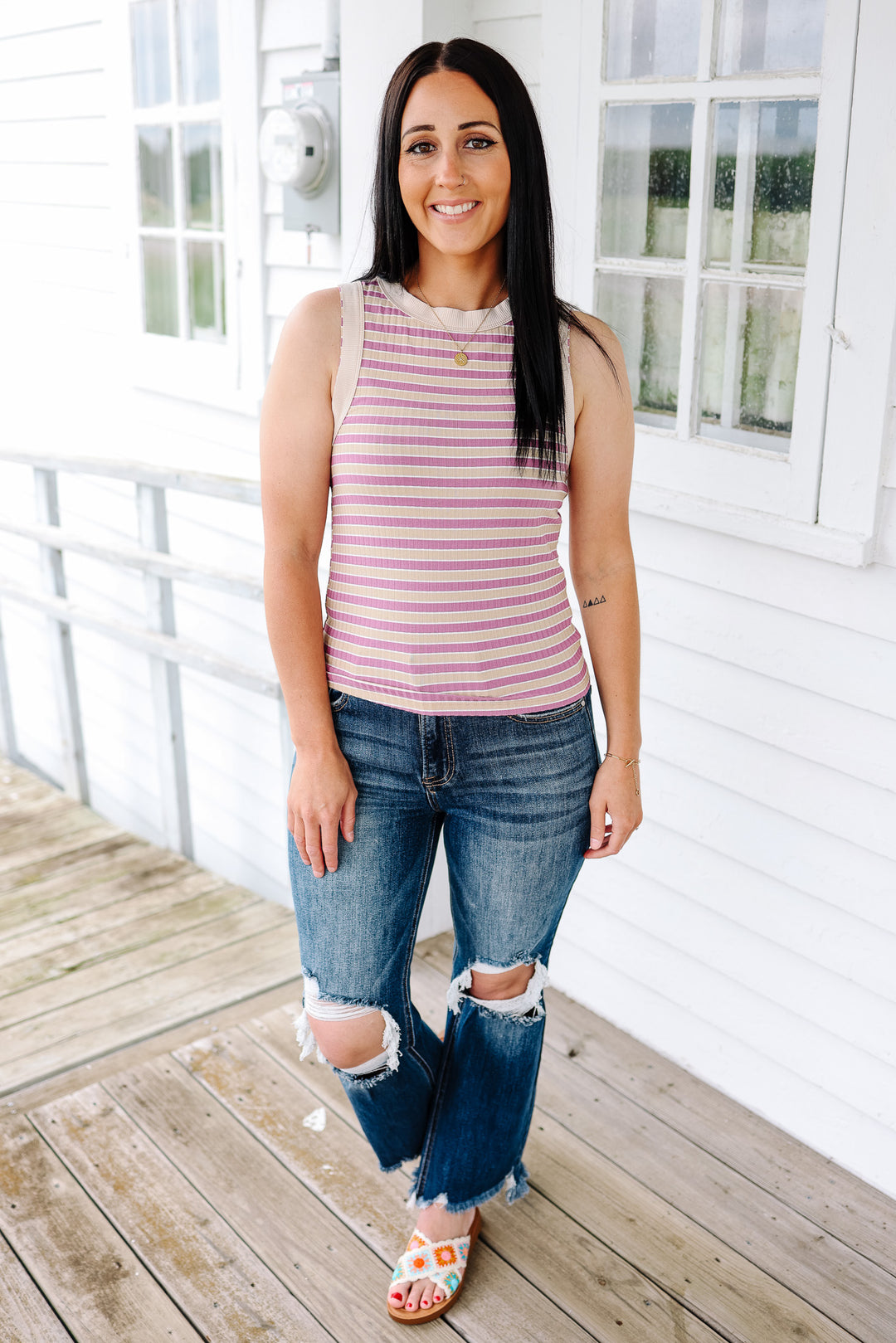 Hailey Striped Ribbed Tank