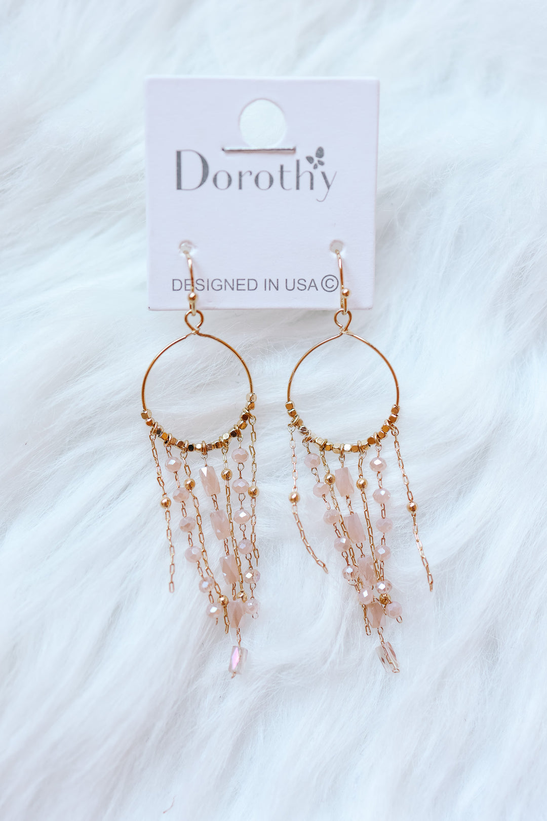 Nia Fringe Earrings - Pink