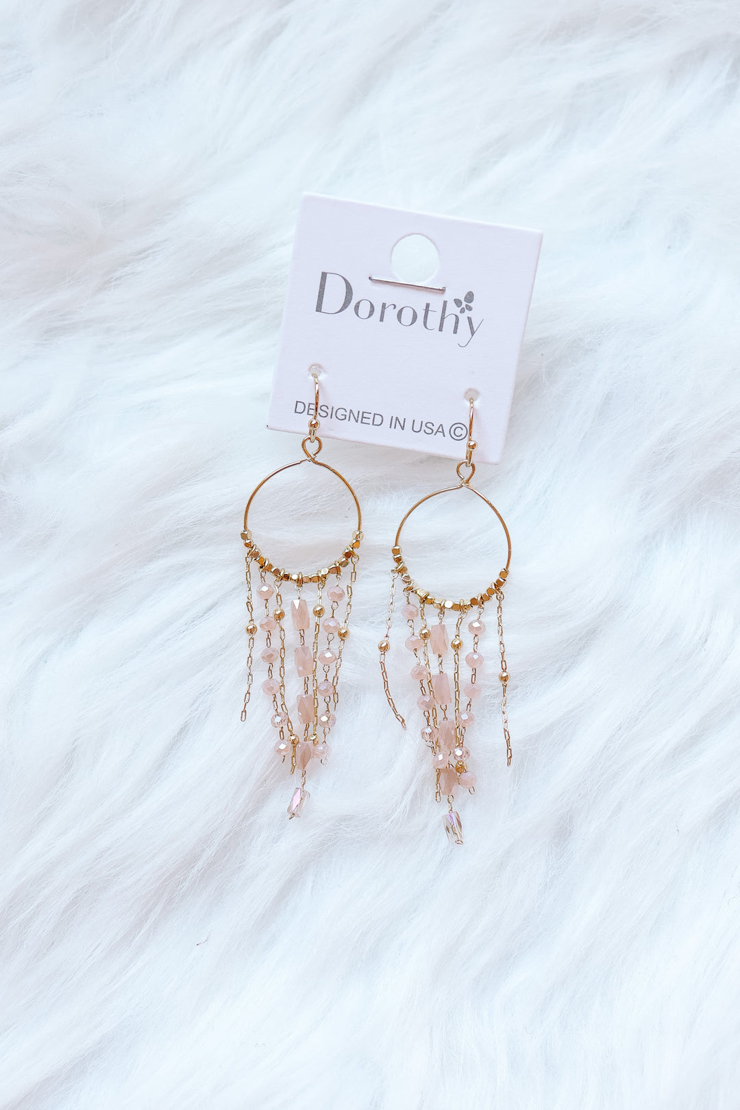 Nia Fringe Earrings - Pink