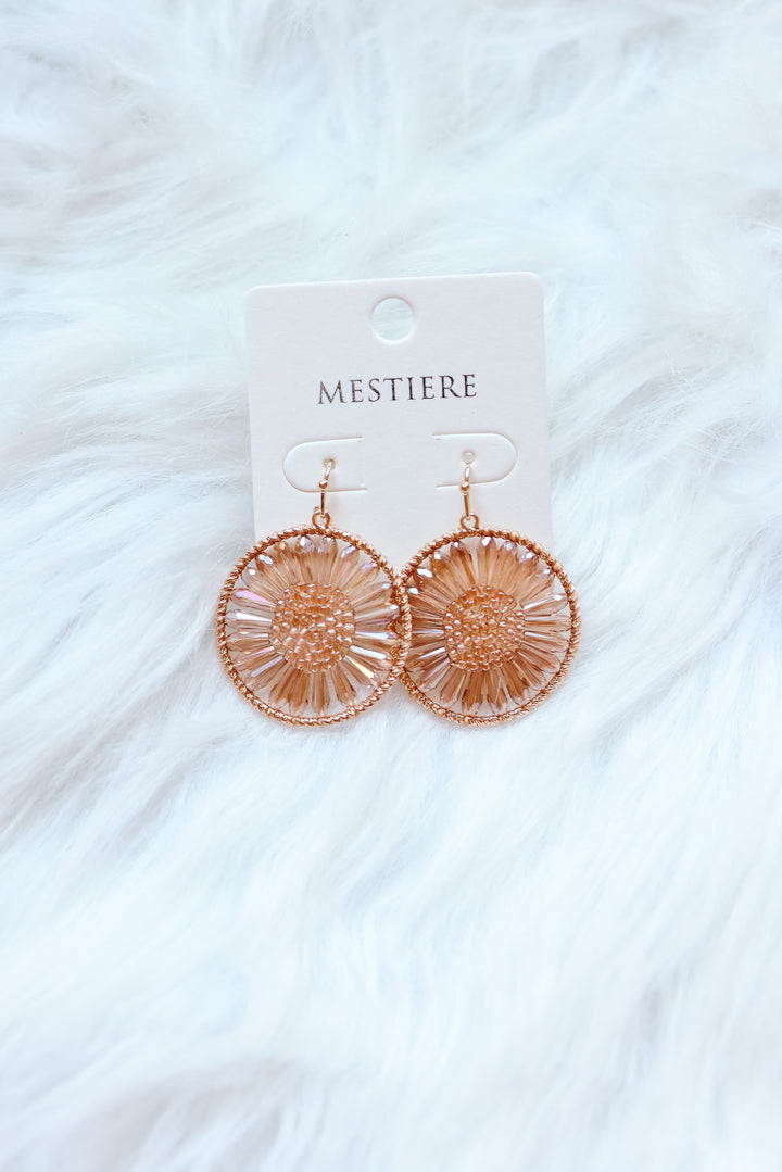 Leona Flower Disc Earrings - Gold