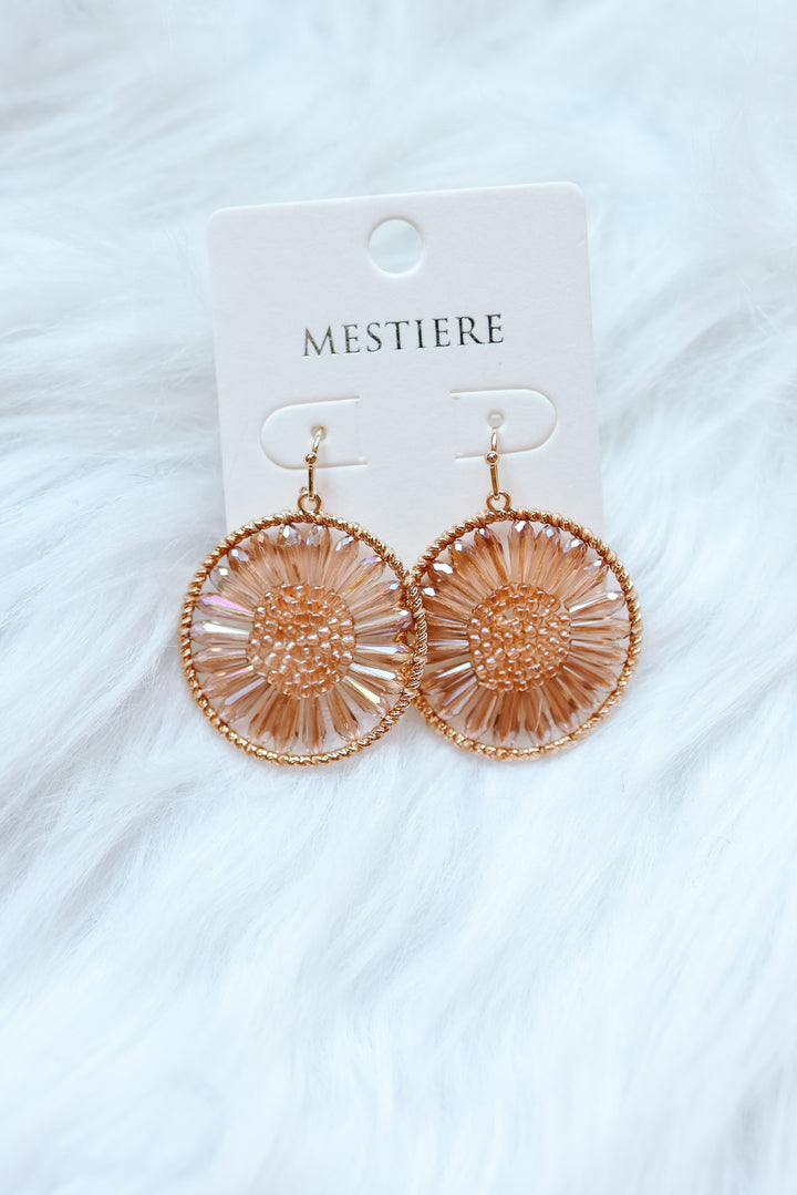 Leona Flower Disc Earrings - Gold