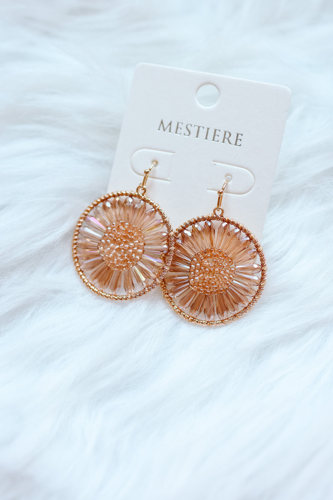 Leona Flower Disc Earrings - Gold