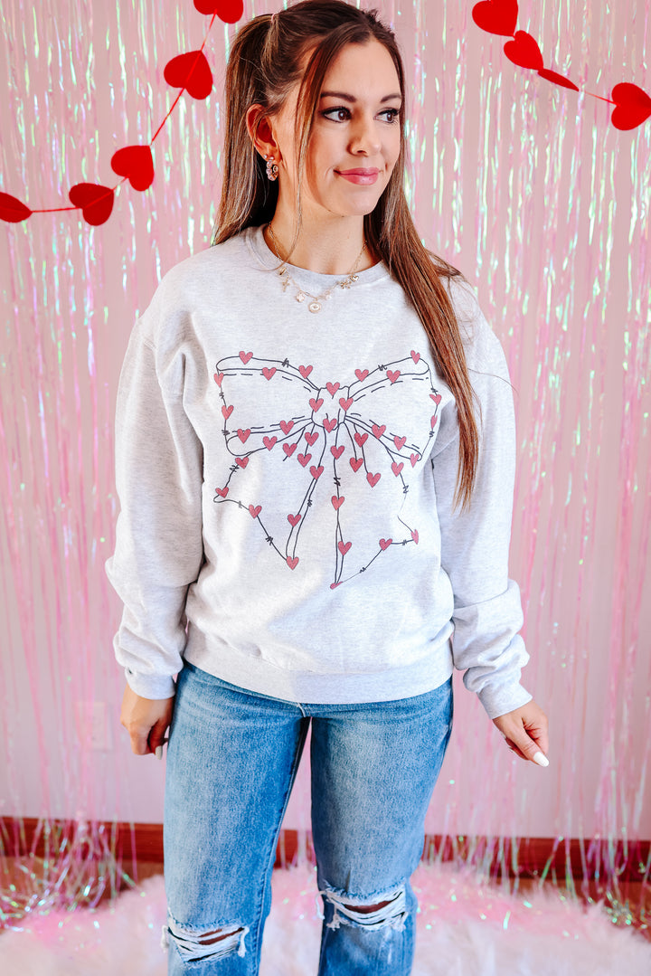 Wrapped In Love Crewneck Sweatshirt - Ash Grey