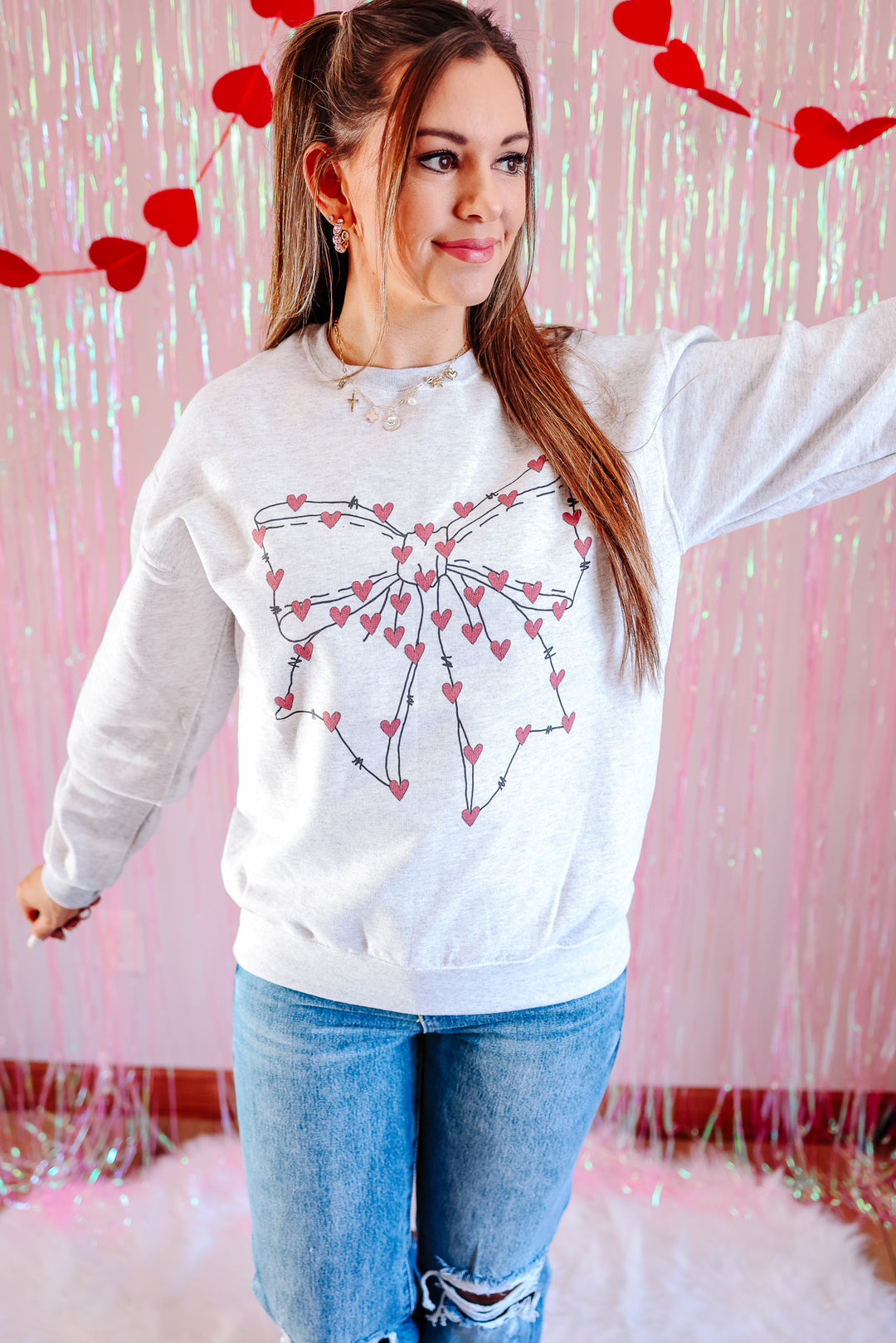 Wrapped In Love Crewneck Sweatshirt - Ash Grey