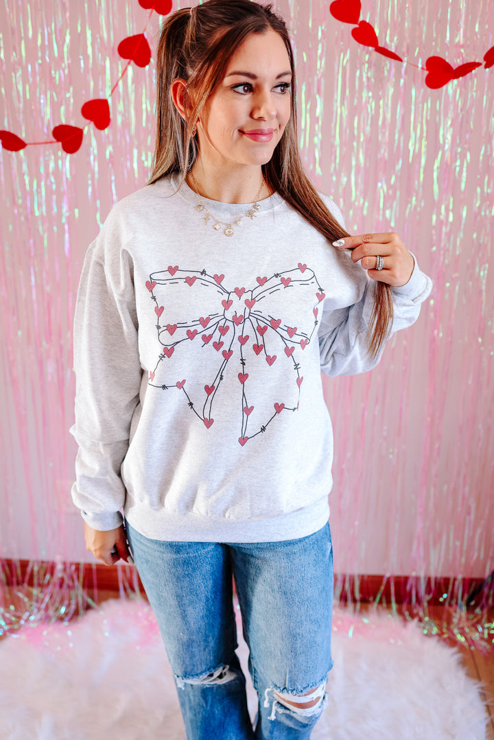 Wrapped In Love Crewneck Sweatshirt - Ash Grey