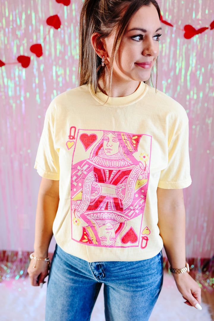 Queen of Hearts Graphic Tee - Butter