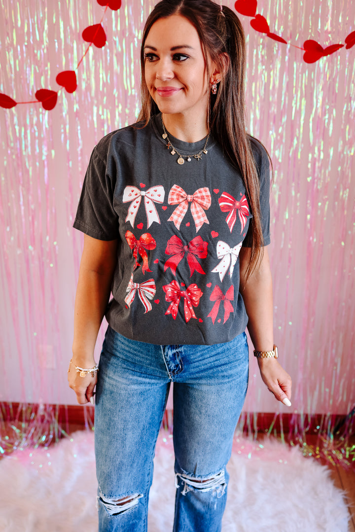 Valentine's Bows Graphic Tee - Pepper