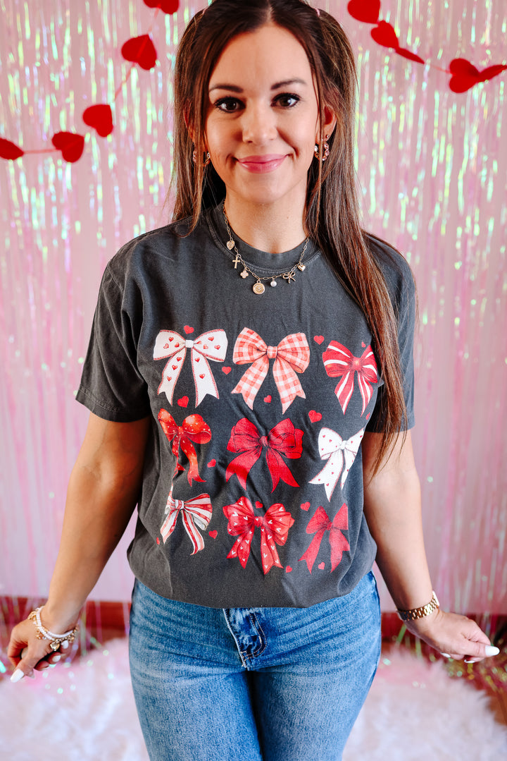 Valentine's Bows Graphic Tee - Pepper