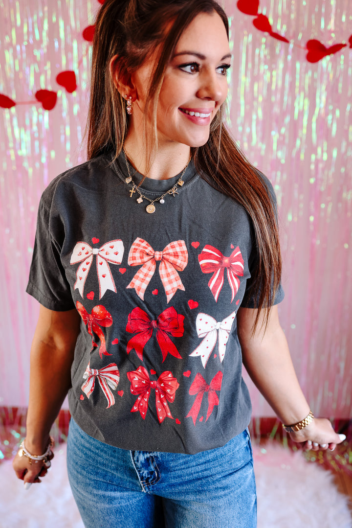 Valentine's Bows Graphic Tee - Pepper