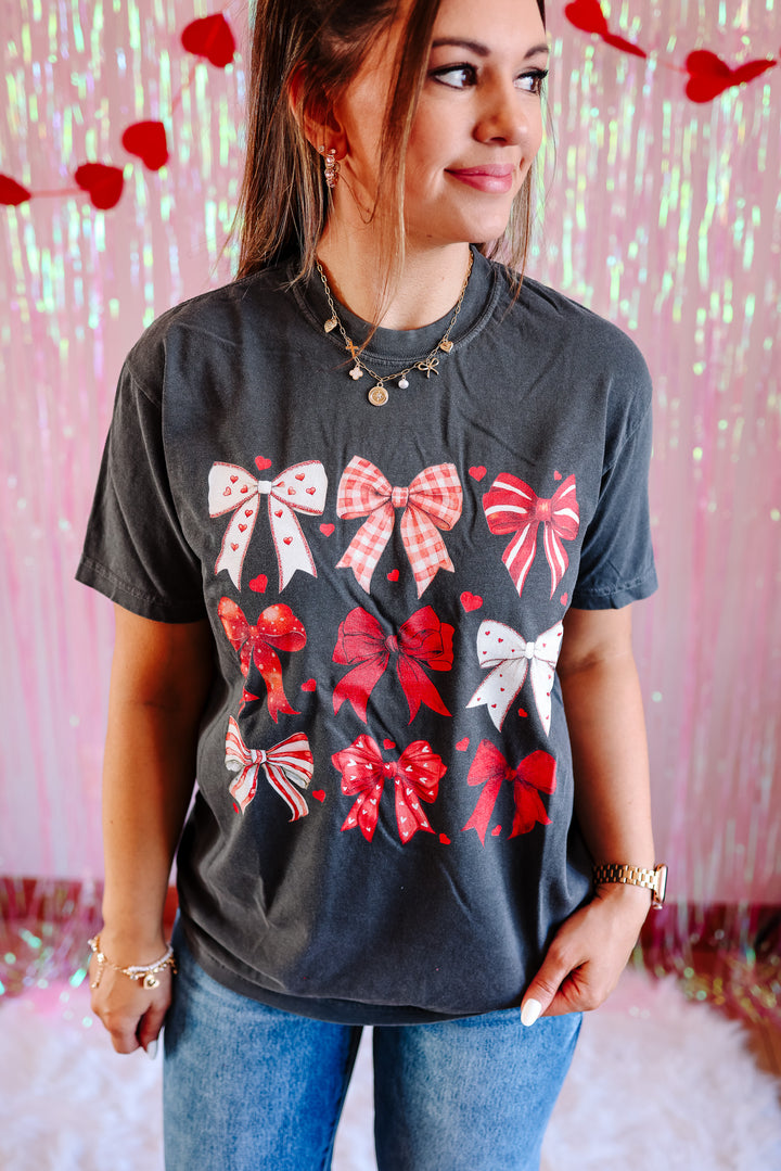 Valentine's Bows Graphic Tee - Pepper