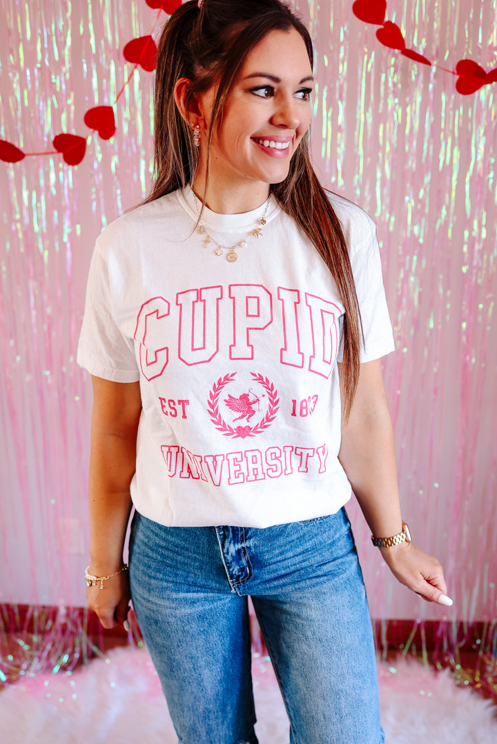 Cupid "U" Love 101 Graphic Tee - White