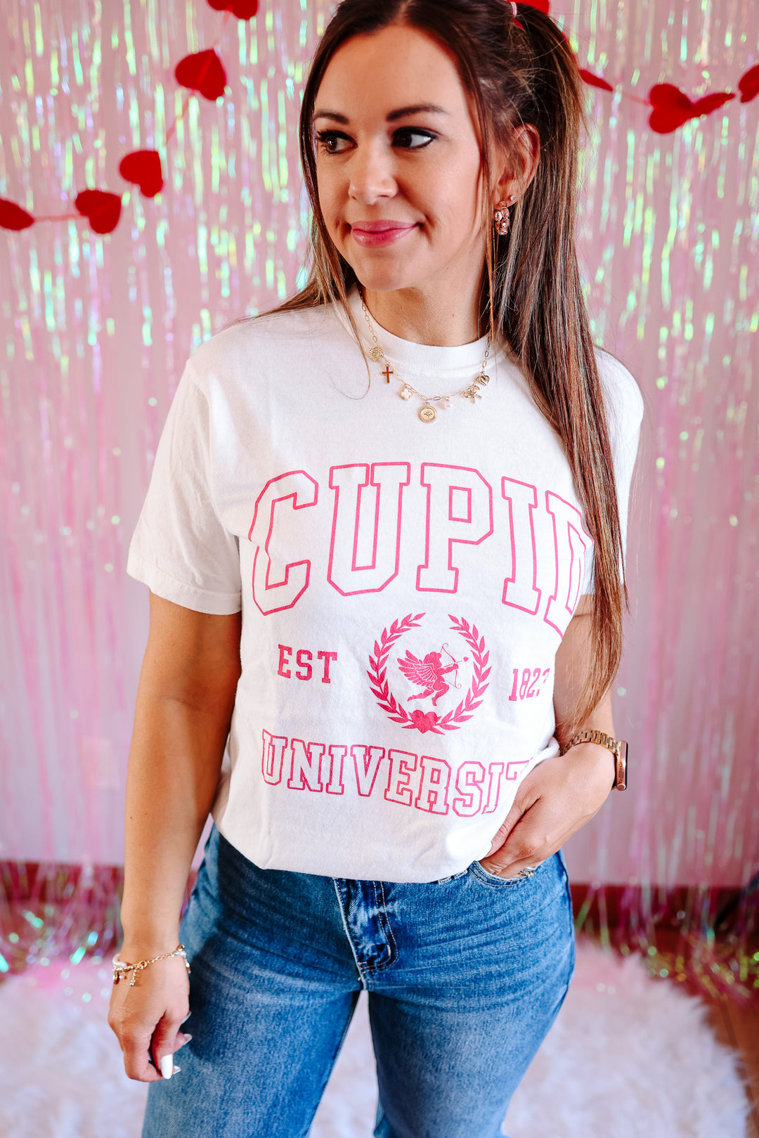 Cupid "U" Love 101 Graphic Tee - White