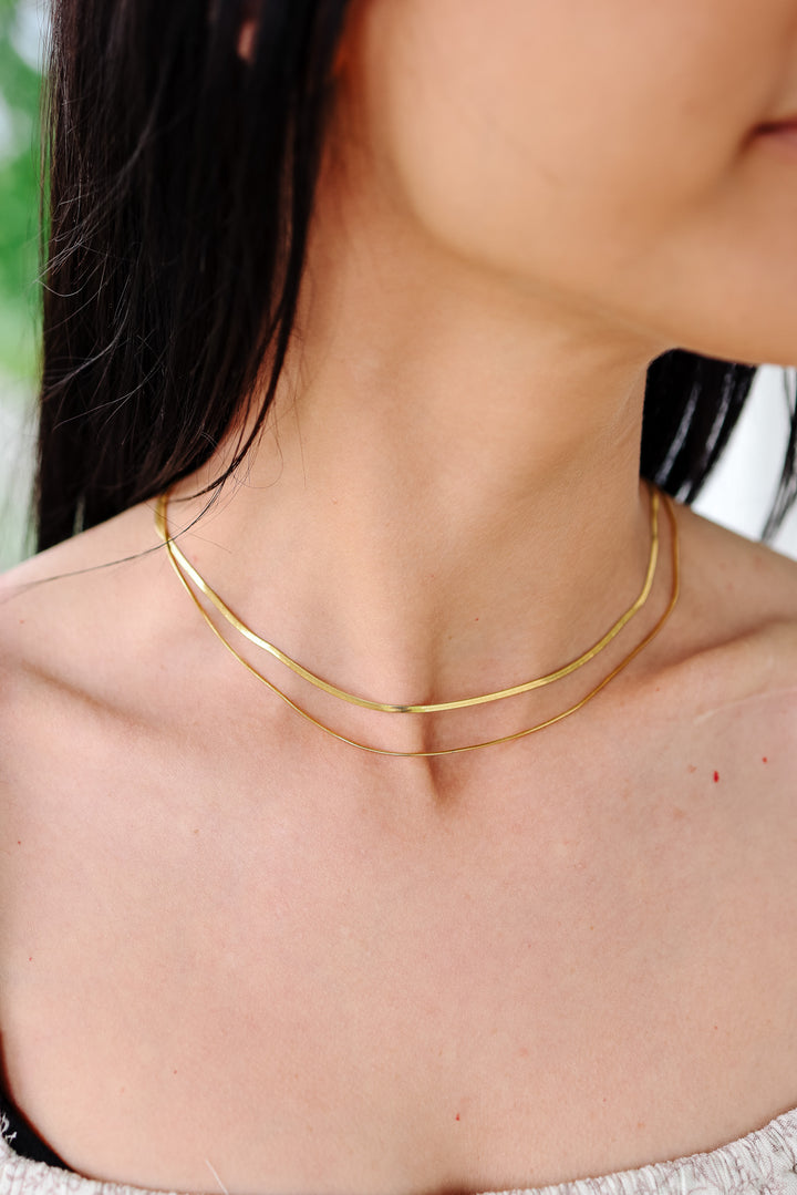 Double Layer Skinny Snake Chain Necklace