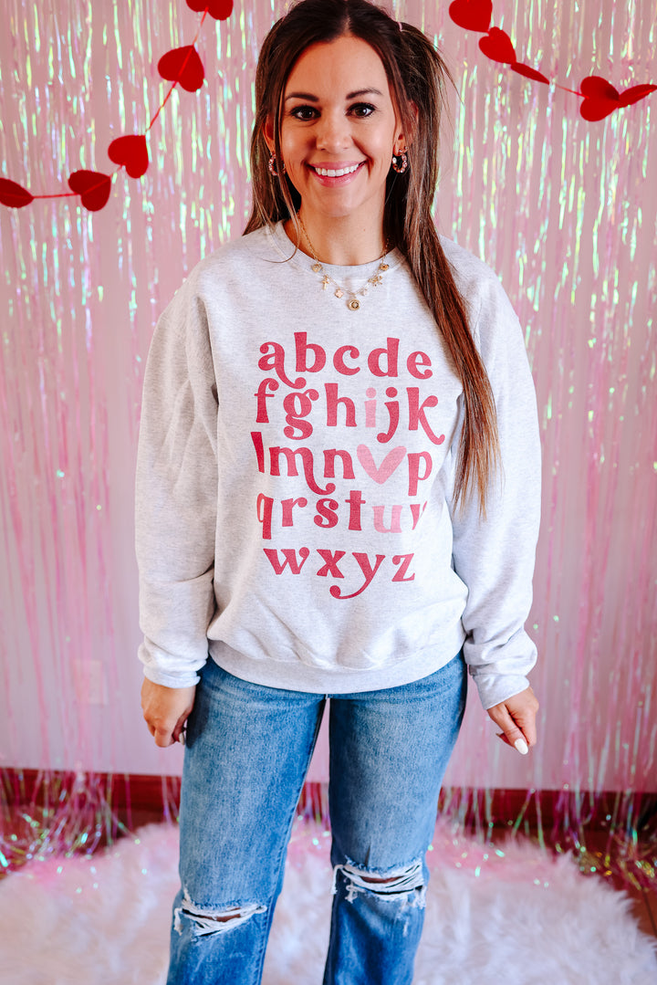 ABCD 'I ♥ You' Crewneck Sweatshirt - Ash Grey