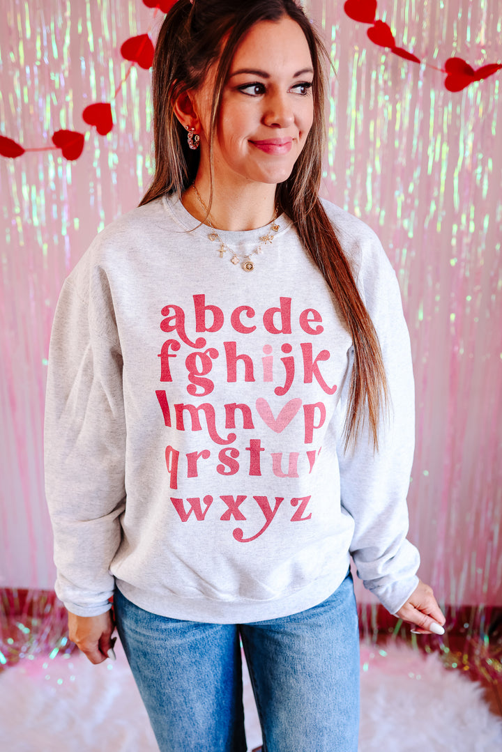 ABCD 'I ♥ You' Crewneck Sweatshirt - Ash Grey