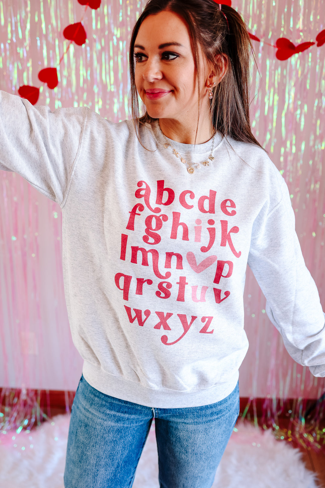 ABCD 'I ♥ You' Crewneck Sweatshirt - Ash Grey