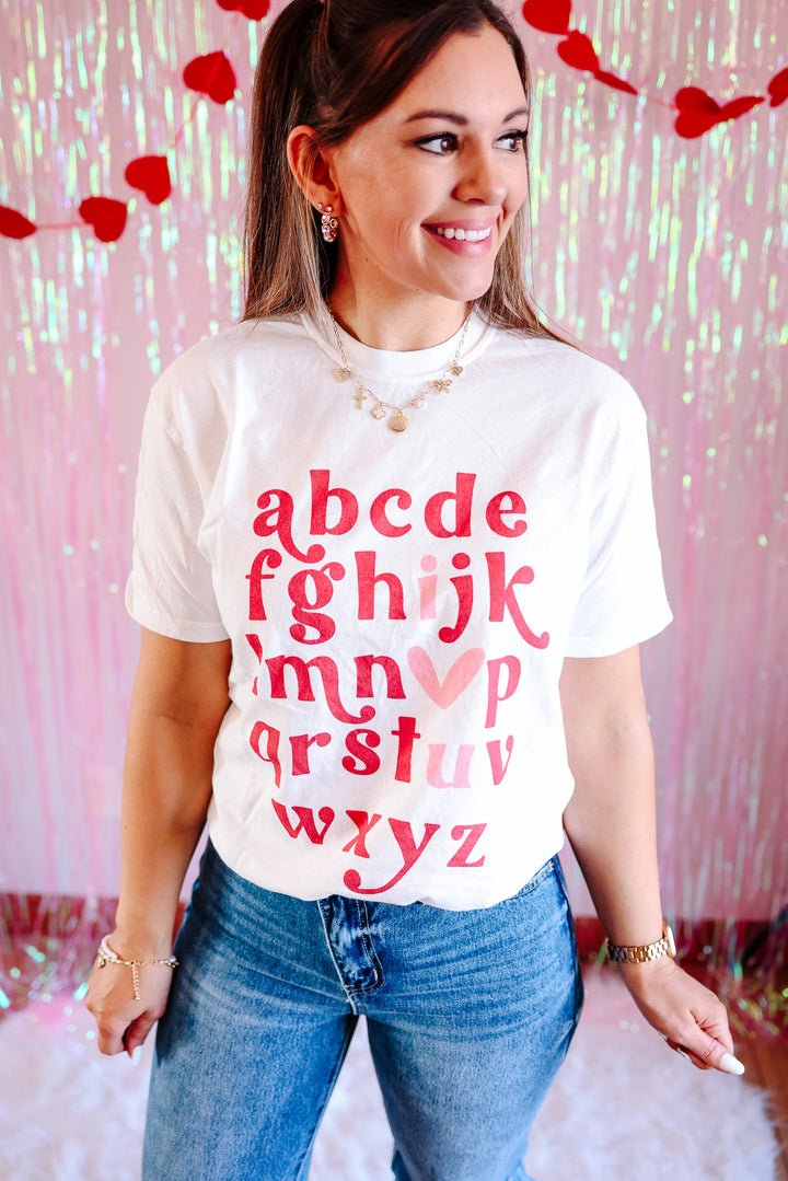 ABCD 'I ♥ You' Graphic Tee - White