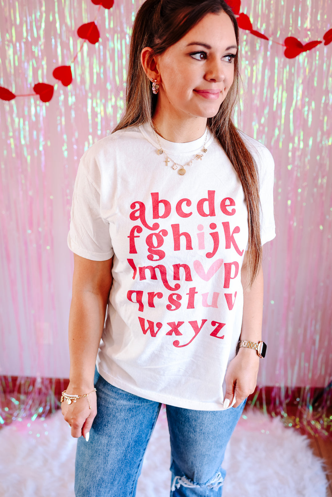 ABCD 'I ♥ You' Graphic Tee - White