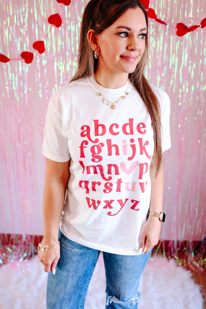 ABCD 'I ♥ You' Graphic Tee - White