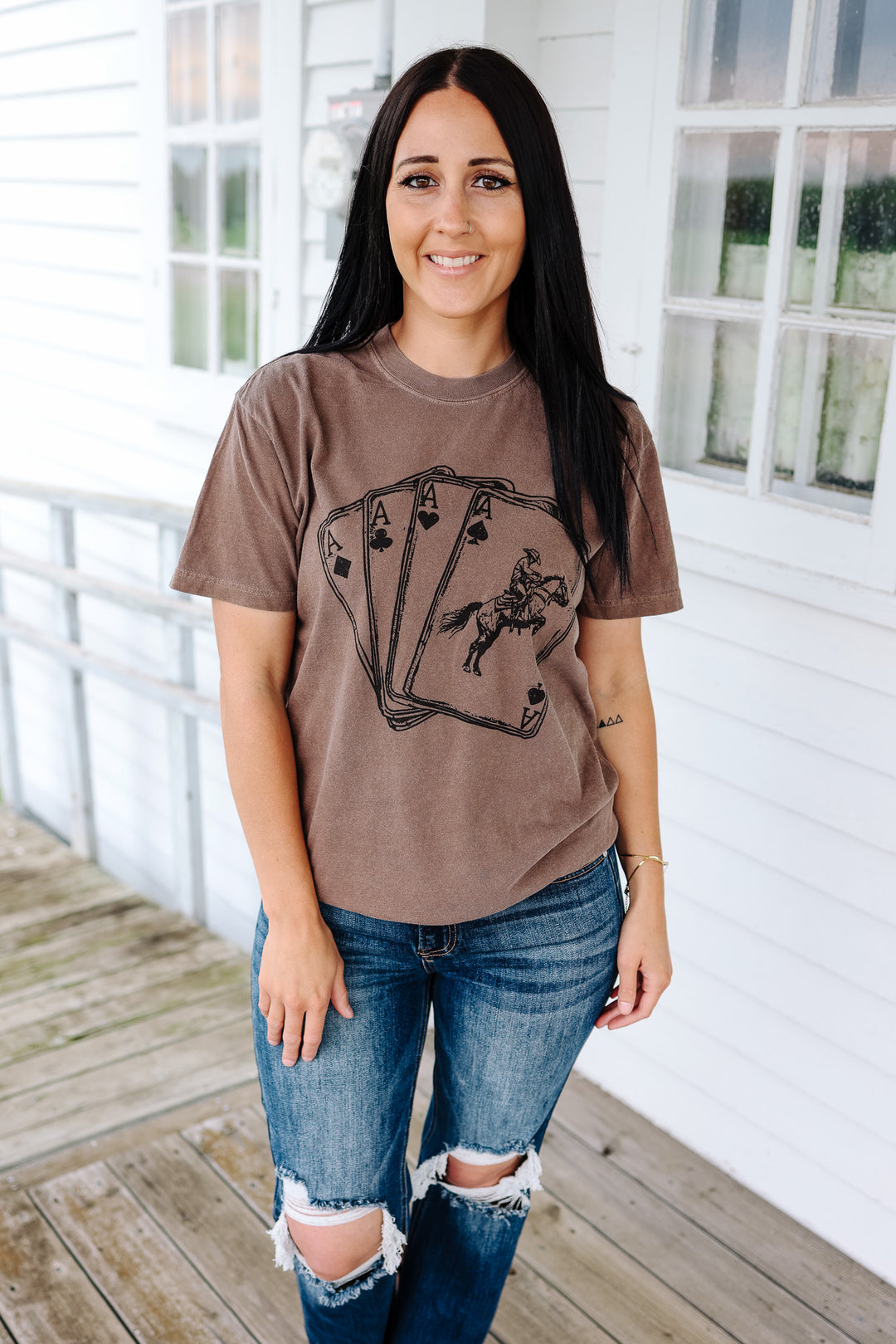 Ace of Cowboys Graphic Tee - Espresso