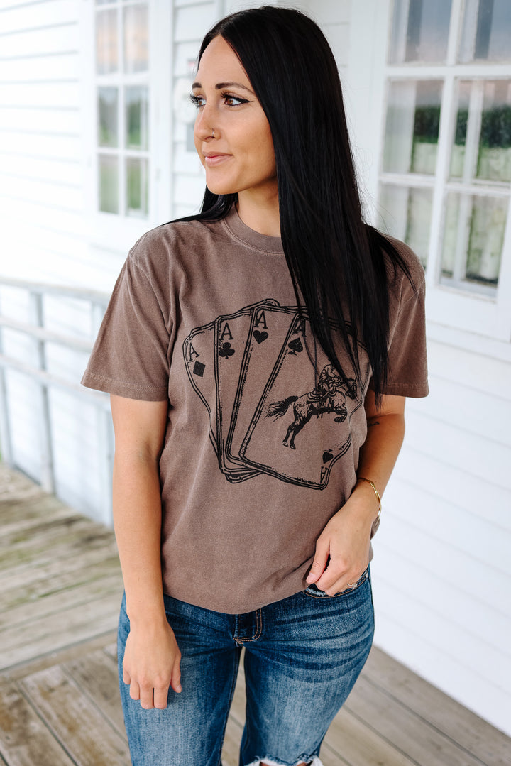 Ace of Cowboys Graphic Tee - Espresso