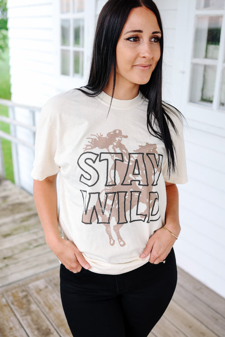 Stay Wild Graphic Tee - Ivory