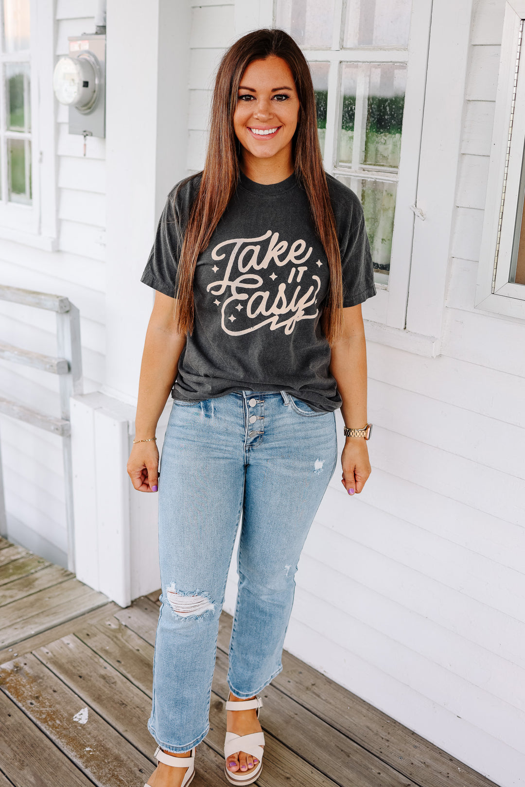 Take It Easy Graphic Tee - Pepper