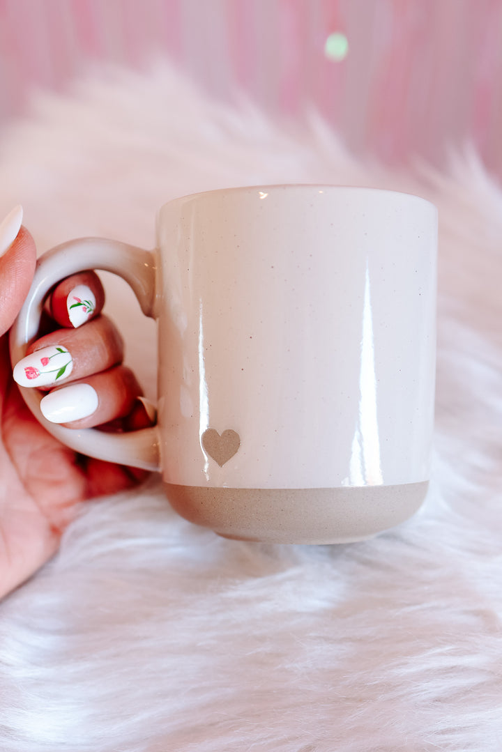 Heart Stoneware Coffee Mug