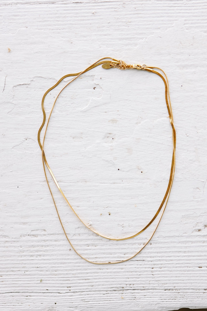 Double Layer Skinny Snake Chain Necklace