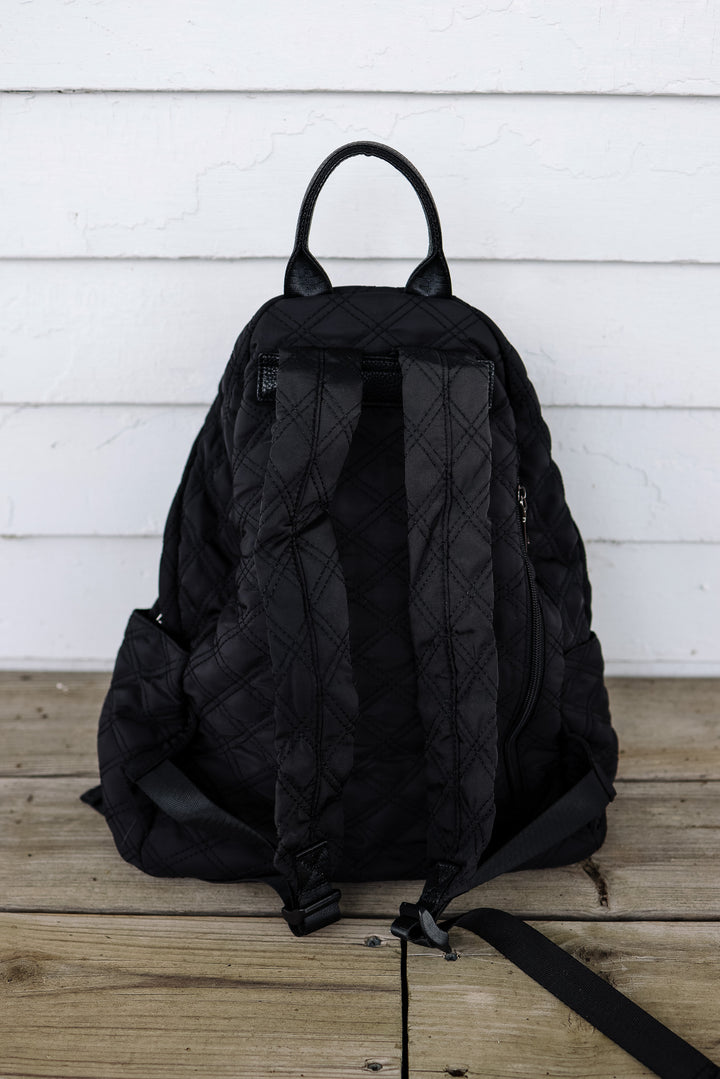 Emmie Quilted Backpack - Black