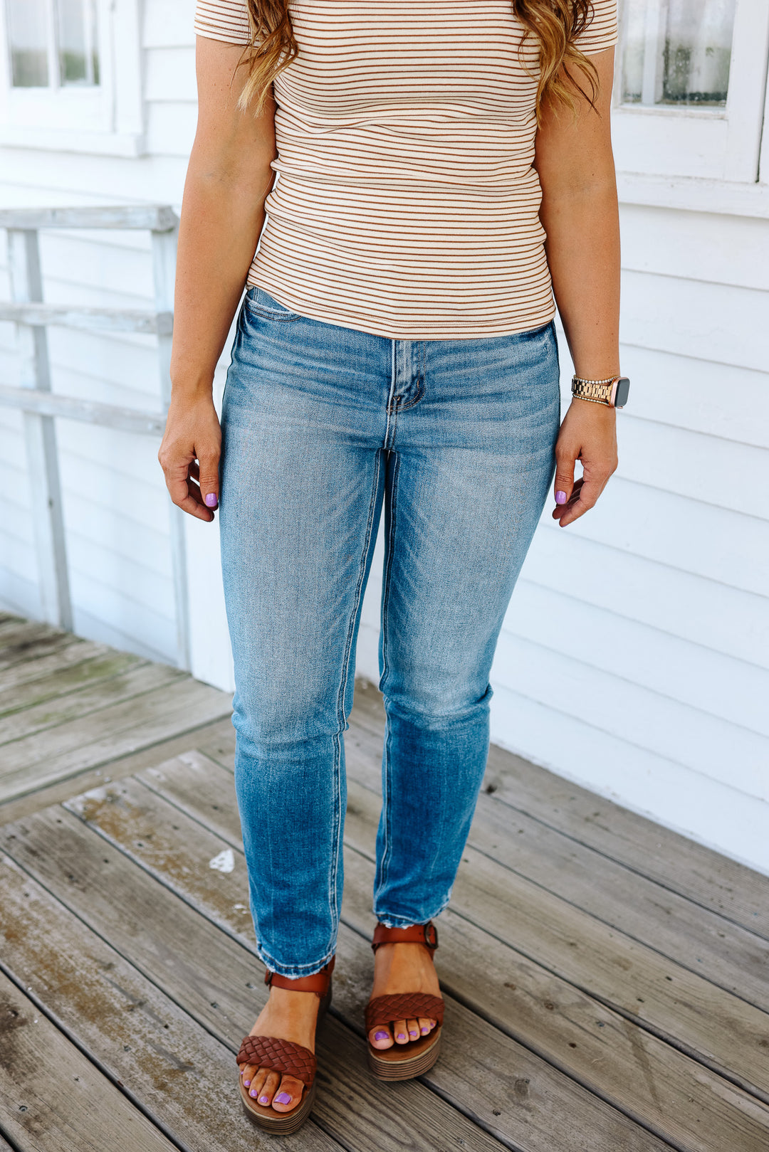 FLYING MONKEY: Tayler High Rise Slim Straight Jeans