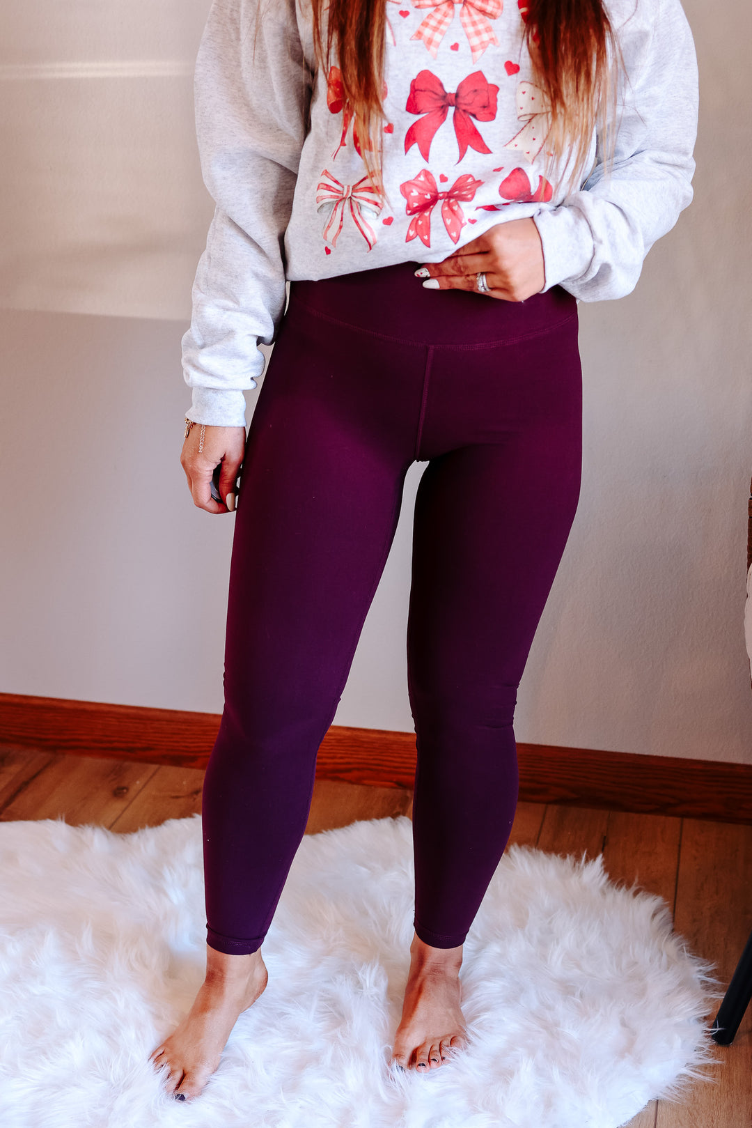 Lilah Butter Soft Basic Leggings - Cassis