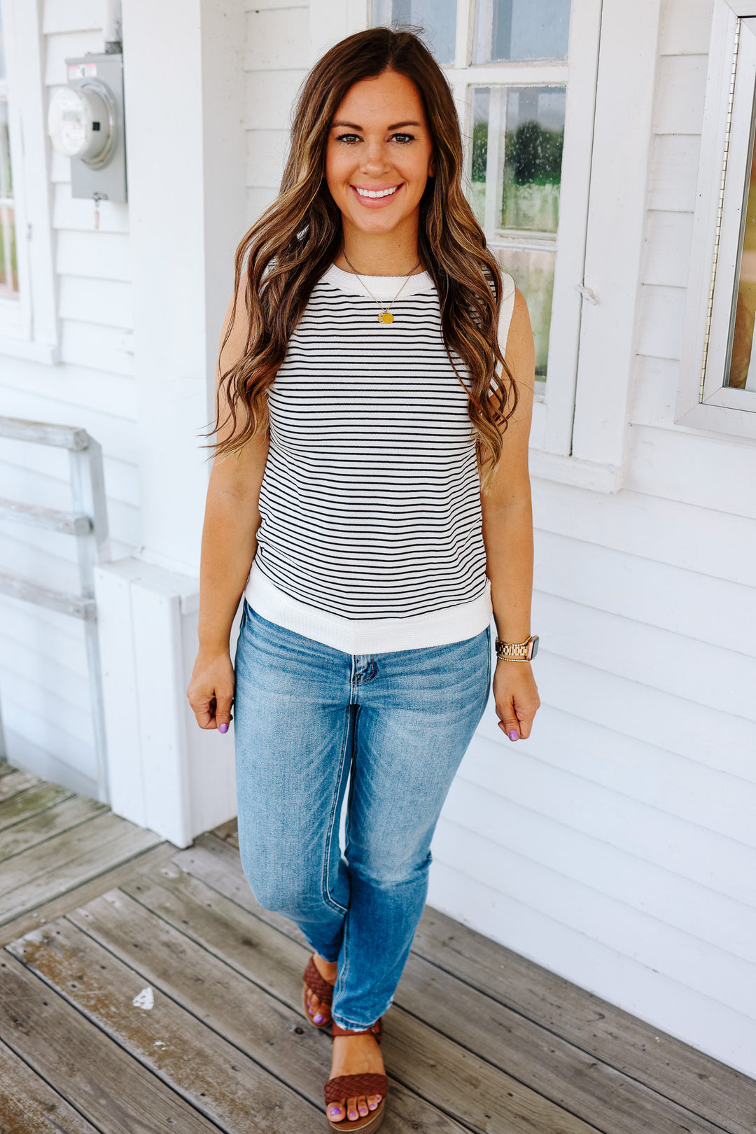 Jayla Striped Knit Top