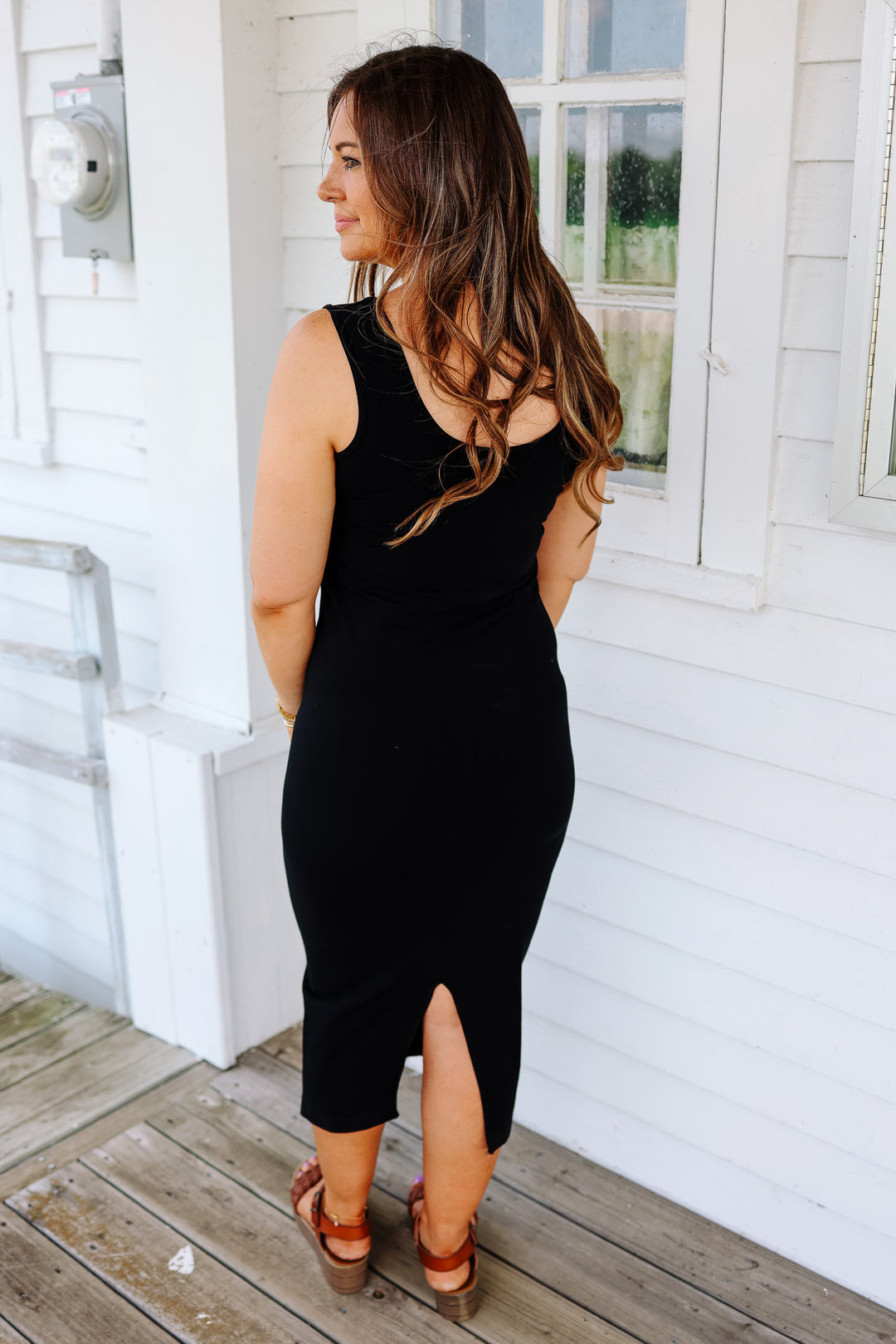 Reversible Midi Dress: Black