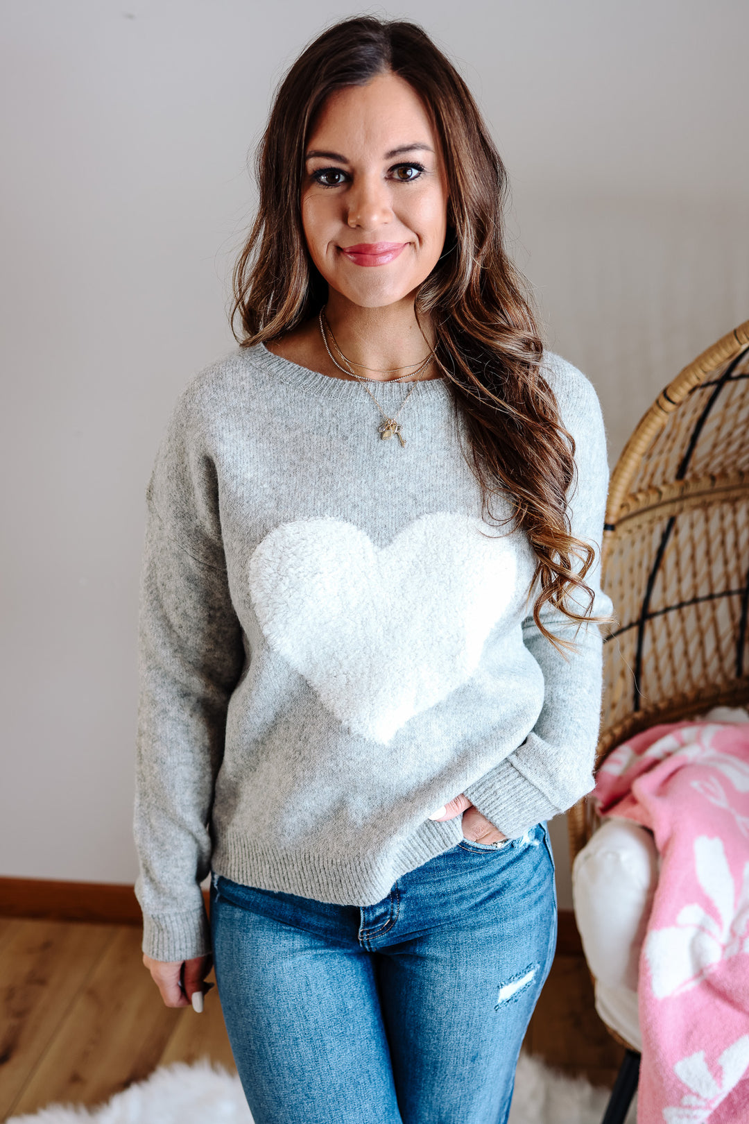 Heart Motif Sweater