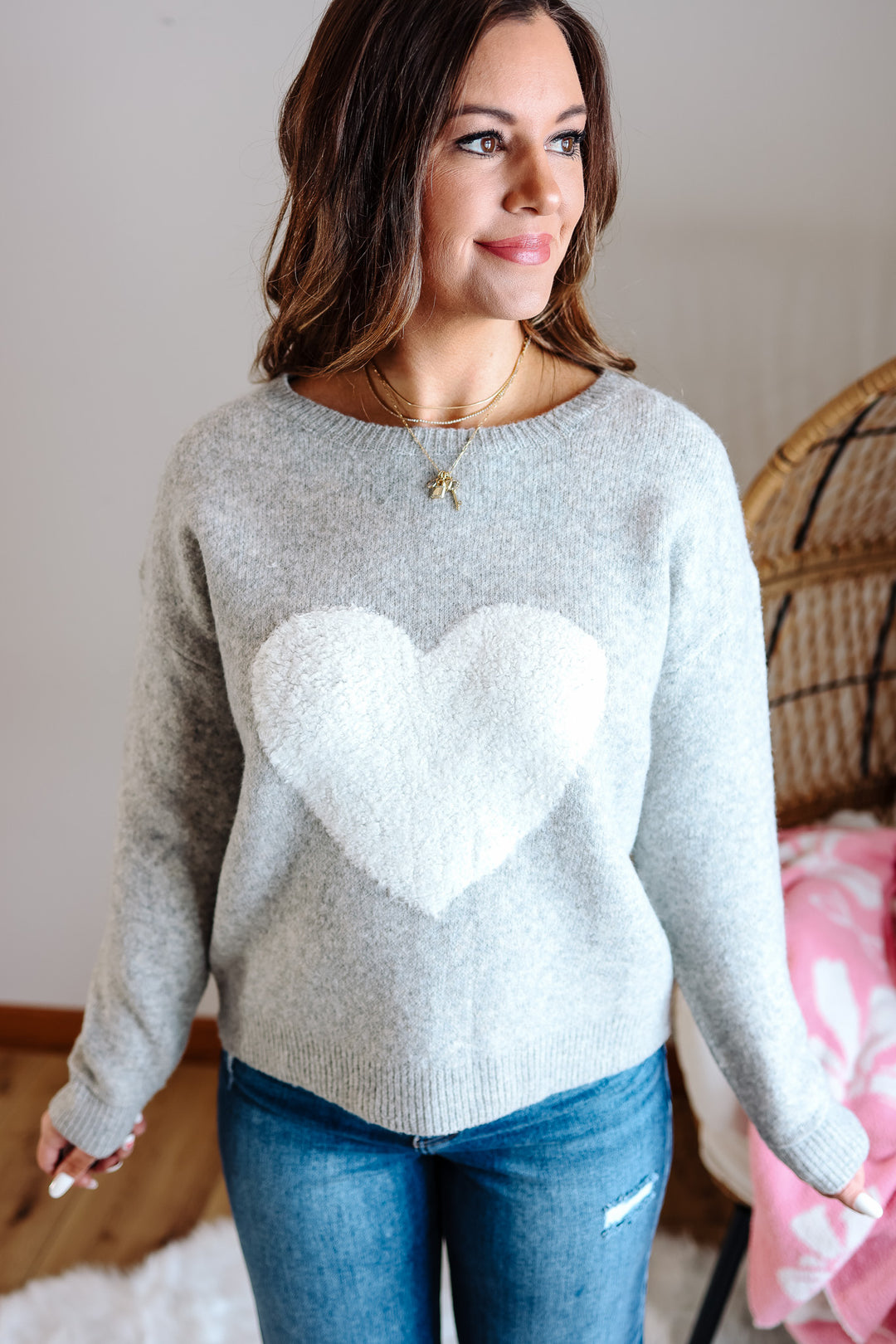 Heart Motif Sweater