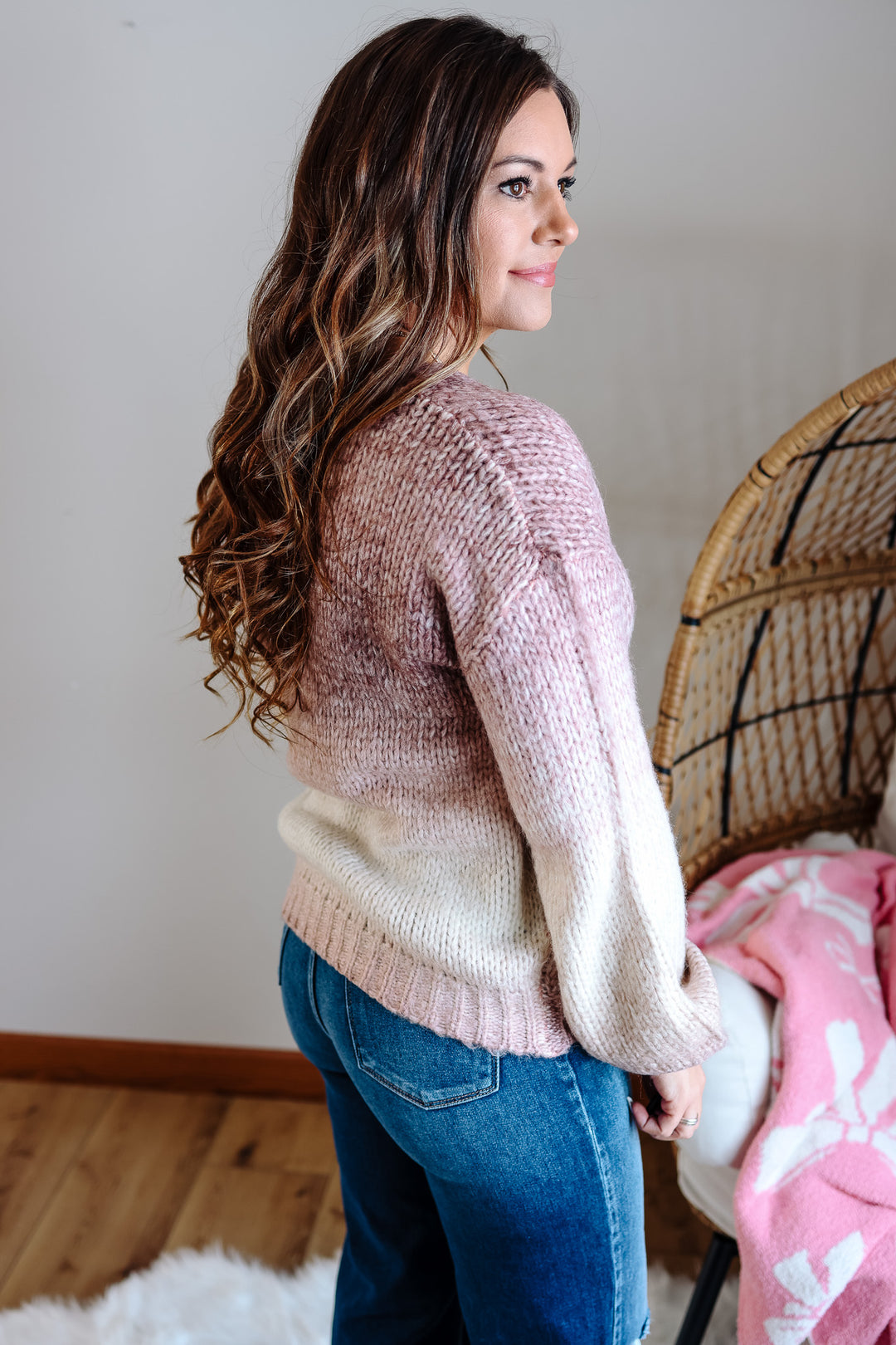 Lila V-Neck Ombre Sweater