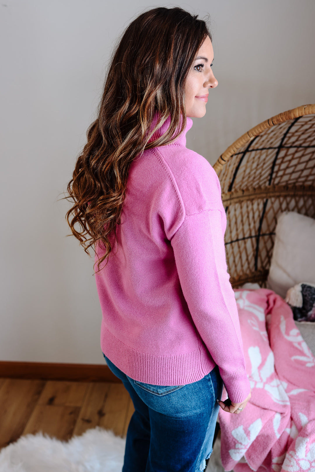 Marlow Turtleneck Sweater - Pink