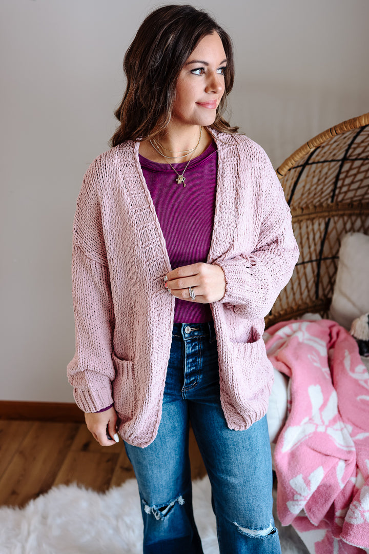 Cherish Chunky Cardigan - Blush