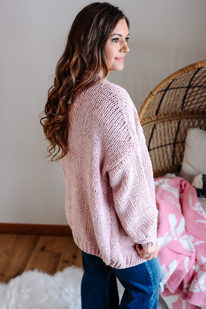 Cherish Chunky Cardigan - Blush