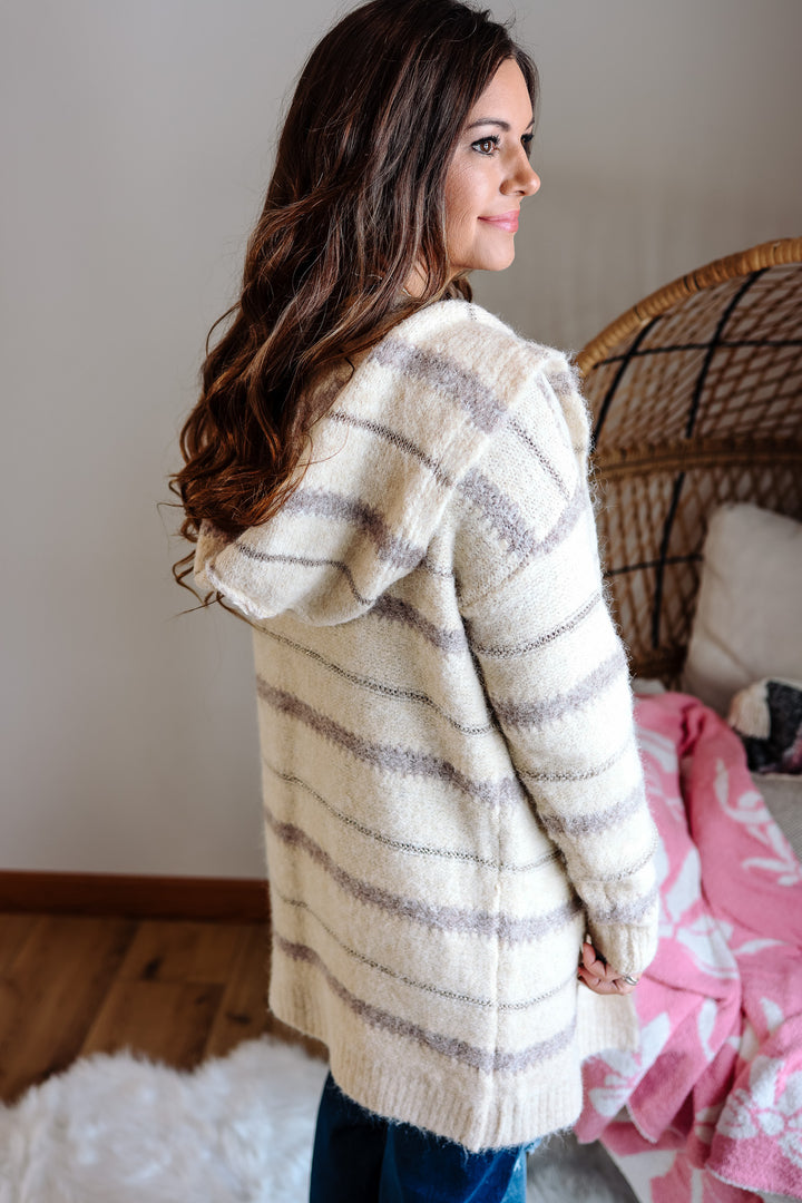 Tilly Striped Long Cardigan Hoodie