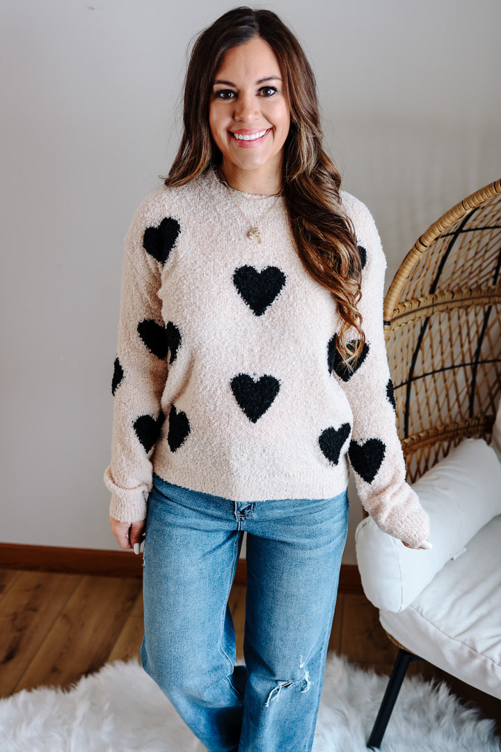 Hearts Cozy Soft Sweater