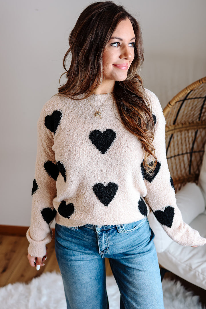 Hearts Cozy Soft Sweater