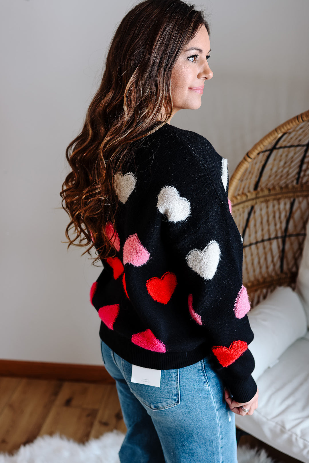 Amora Multicolor Heart Sweater - Black